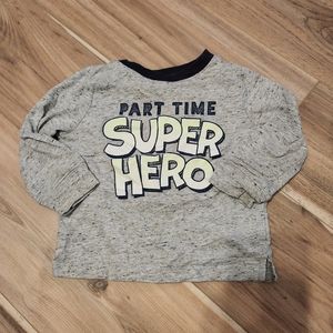 🌟$1 Bundled /Superhero Style: Baby Gosh 2T Grey Long Sleeve Shirt